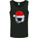 Christmas Football Santa Hat Xmas Soccer Mens Vest Tank Top Black