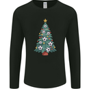 Christmas Football Tree Xmas Soccer Footy Mens Long Sleeve T-Shirt Black
