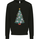 Christmas Football Tree Xmas Soccer Footy Mens Sweatshirt Jumper Black