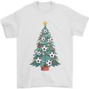 Christmas Football Tree Xmas Soccer Footy Mens T-Shirt 100% Cotton White