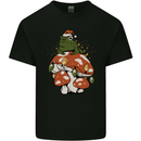 Christmas Frog Mushroom Xmas Mycology Foraging Mens Cotton T-Shirt Tee Top Black