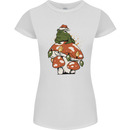 Christmas Frog Mushroom Xmas Mycology Foraging Womens Petite Cut T-Shirt White