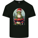 Christmas Frog Toadstool Xmas Mycology Foraging Mens Cotton T-Shirt Tee Top Black