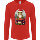 Christmas Frog Toadstool Xmas Mycology Foraging Mens Long Sleeve T-Shirt Red