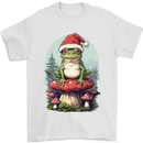 Christmas Frog Toadstool Xmas Mycology Foraging Mens T-Shirt 100% Cotton White