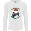 Christmas Gamer Pyjama Video Game Joypad Xmas Mens Long Sleeve T-Shirt White