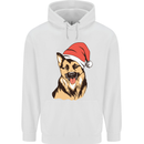 Christmas German Shepherd Dog Xmas Alsatian Mens 80% Cotton Hoodie White