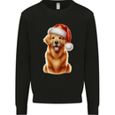Christmas Golden Retriever Dog Xmas Hat Kids Sweatshirt Jumper Black