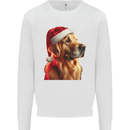 Christmas Golden Retriever Dog Xmas Kids Sweatshirt Jumper White