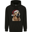 Christmas Golden Retriever Tartan Xmas Hat Dog Childrens Kids Hoodie Black