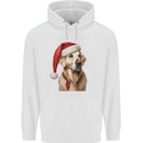 Christmas Golden Retriever Xmas Hat Dog Childrens Kids Hoodie White