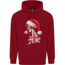 Christmas Great Britain UK Union Jack Flag Xmas Mens 80% Cotton Hoodie Red