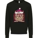 Christmas Hedgehog Wearing an Xmas Hat Kids Sweatshirt Jumper Black