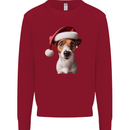 Christmas Jack Russell Dog Wearing an Xmas Hat Mens Sweatshirt Jumper Red