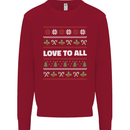 Christmas Love to All Xmas Peace Hippy Kids Sweatshirt Jumper Red