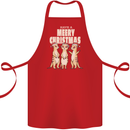 Christmas Meercats Wearing Xmas Hats Cotton Apron 100% Organic Red