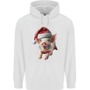 Christmas Pig Wearing Xmas Hats Piglets Childrens Kids Hoodie White