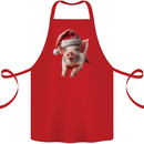 Christmas Pig Wearing Xmas Hats Piglets Cotton Apron 100% Organic Red