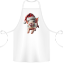 Christmas Pig Wearing Xmas Hats Piglets Cotton Apron 100% Organic White
