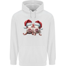 Christmas Piglets Wearing Xmas Hats Pig Childrens Kids Hoodie White