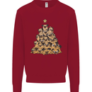 Christmas Pug Funny Dog Xmas Tree Mens Sweatshirt Jumper Red