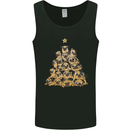 Christmas Pug Funny Dog Xmas Tree Mens Vest Tank Top Black