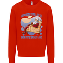 Christmas Santa Claus Needs a Break Xmas Mens Sweatshirt Jumper Bright Red