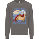 Christmas Santa Claus Needs a Break Xmas Mens Sweatshirt Jumper Charcoal