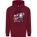 Christmas Santa Naughty List Funny Xmas Mens 80% Cotton Hoodie Maroon
