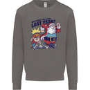 Christmas Santa Naughty List Funny Xmas Mens Sweatshirt Jumper Charcoal