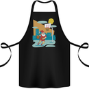 Christmas Santa Playing Basketball Xmas Cotton Apron 100% Organic Black