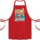 Christmas Santa Playing Basketball Xmas Cotton Apron 100% Organic Red