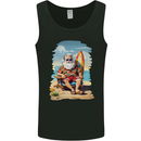 Christmas Santa With Surfboard Xmas Surfing Mens Vest Tank Top Black