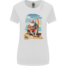 Christmas Santa With Surfboard Xmas Surfing Womens Wider Cut T-Shirt White