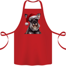 Christmas Schnauzer Dog Xmas Hat Cotton Apron 100% Organic Red