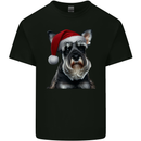 Christmas Schnauzer Dog Xmas Hat Kids T-Shirt Childrens Black