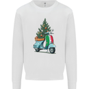 Christmas Scooter Xmas MOD Moped Mens Sweatshirt Jumper White