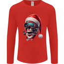Christmas Scuba Diving Skull Xmas Hat Mens Long Sleeve T-Shirt Red