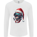 Christmas Scuba Diving Skull Xmas Hat Mens Long Sleeve T-Shirt White