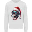 Christmas Scuba Diving Skull Xmas Hat Mens Sweatshirt Jumper White