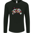 Christmas Snow Video Game Controller Joypad Xmas Mens Long Sleeve T-Shirt Black