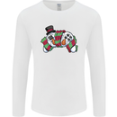 Christmas Snow Video Game Controller Joypad Xmas Mens Long Sleeve T-Shirt White