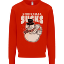 Christmas Sucks Bah Humbug Snowman Xmas Mens Sweatshirt Jumper Bright Red