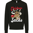 Christmas Sucks Funny Xmas Weed Spliff Mens Sweatshirt Jumper Black