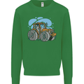 Christmas Tractor Farming Farmer Xmas Kids Sweatshirt Jumper Irish Green