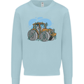 Christmas Tractor Farming Farmer Xmas Kids Sweatshirt Jumper Light Blue