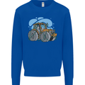 Christmas Tractor Farming Farmer Xmas Kids Sweatshirt Jumper Royal Blue