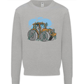 Christmas Tractor Farming Farmer Xmas Kids Sweatshirt Jumper Sports Grey