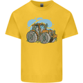 Christmas Tractor Farming Farmer Xmas Kids T-Shirt Childrens Yellow