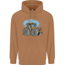 Christmas Tractor Farming Farmer Xmas Mens 80% Cotton Hoodie Caramel Latte